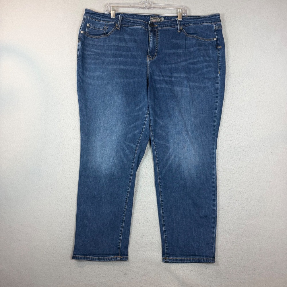 Torrid Jeans Womens 24R Boyfriend Straight Blue Vintage Stretch